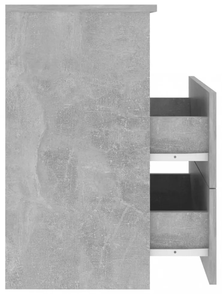 2 db betonszürke éjjeliszekrény 50 x 32 x 60 cm