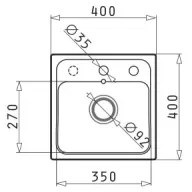 Pyramis 70168201 - CAMEA MINI 40x40 cm gránit mosogató, fekete