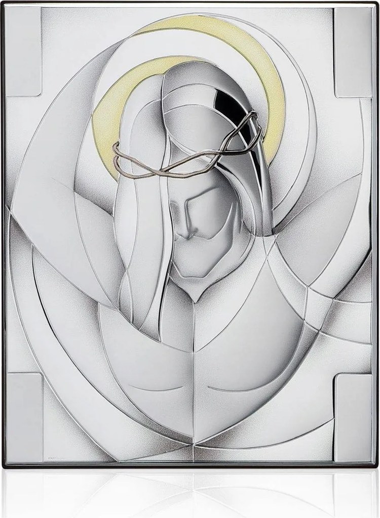 Jézus modern ezüst kép aranyozással Méret: 11x14 cm