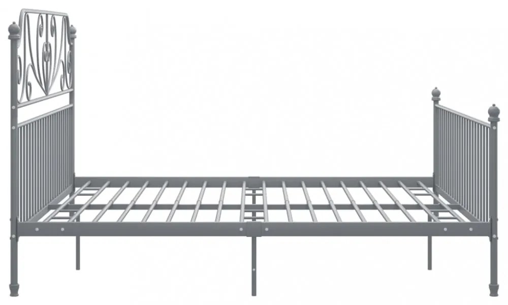 szürke fém ágykeret 180 x 200 cm