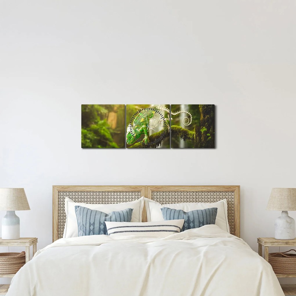 Kaméleon képe (órával) (90x30 cm)