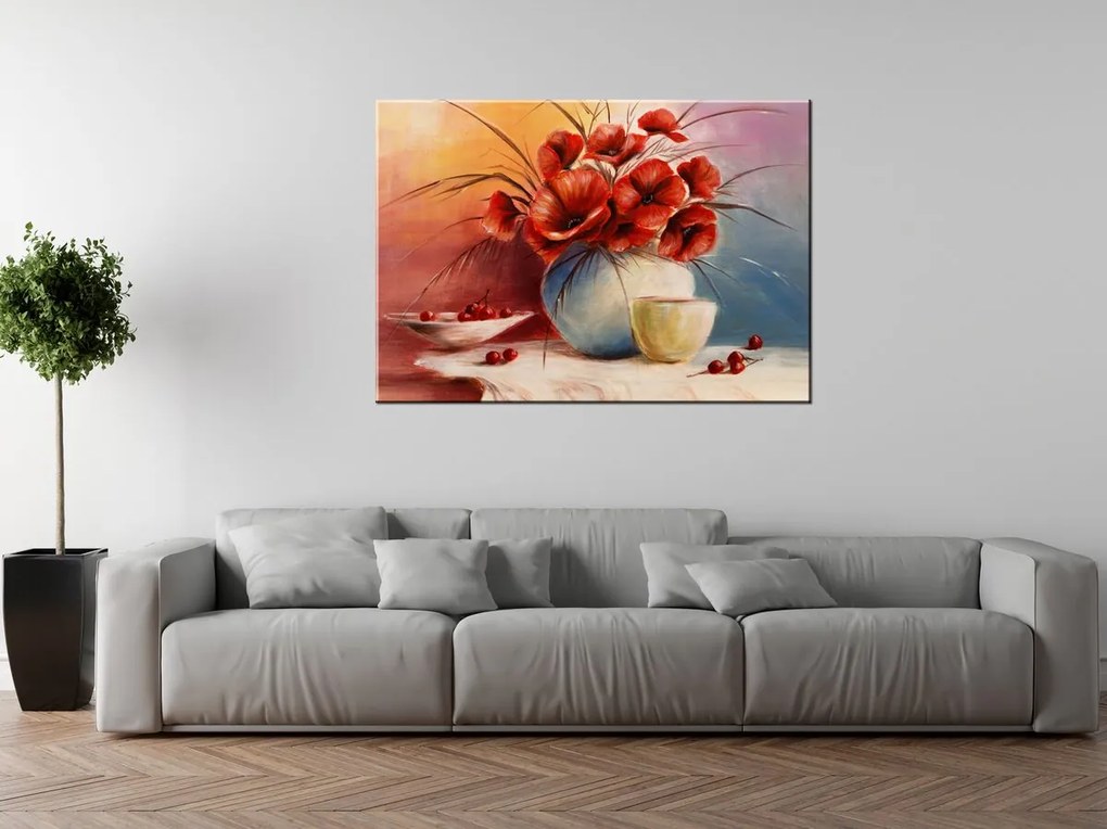 Gario Vászonkép Pipacs kompozíció Méret: 100 x 40 cm