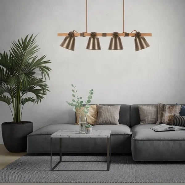 Briloner 4406-044 - Csillár zsinóron TALE 4xE27/40W/230V barna