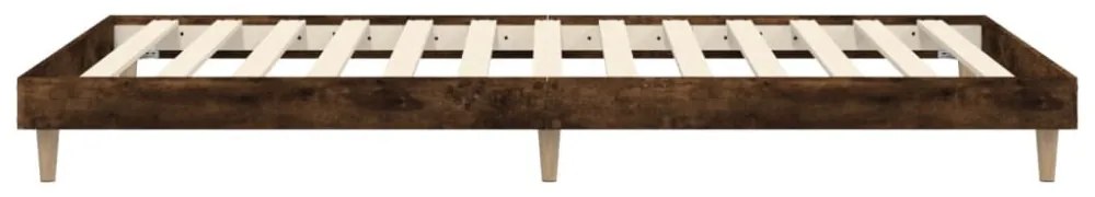 füstös tölgy színű szerelt fa ágykeret matrac nélkül 100x200 cm