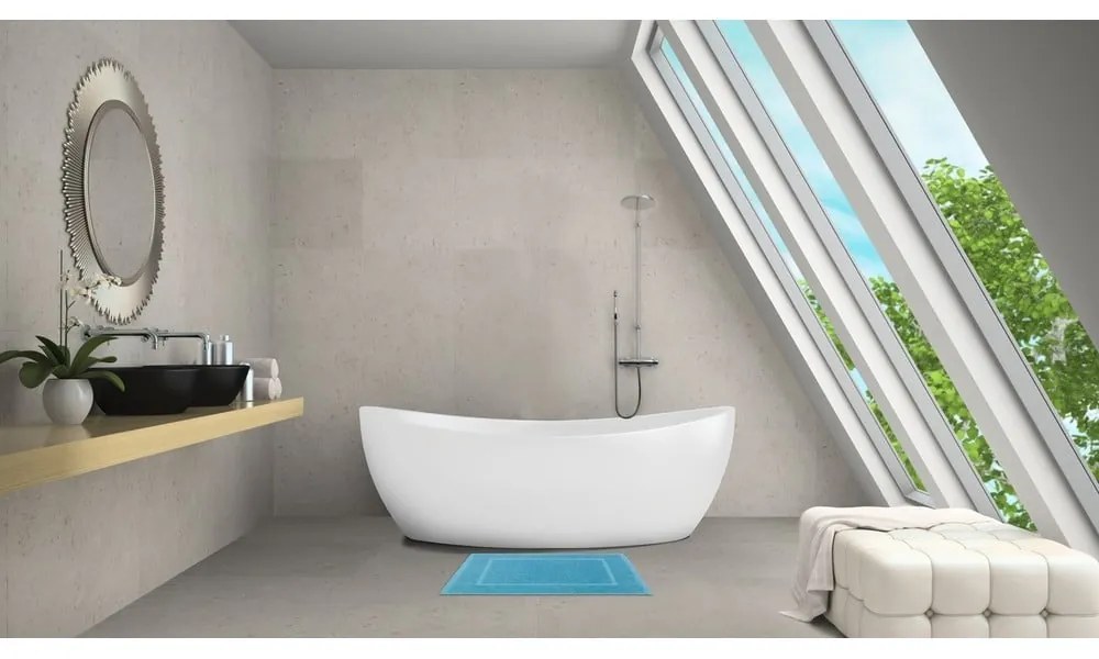 Kék textil fürdőszobai kilépő 40x60 cm Zen – Allstar