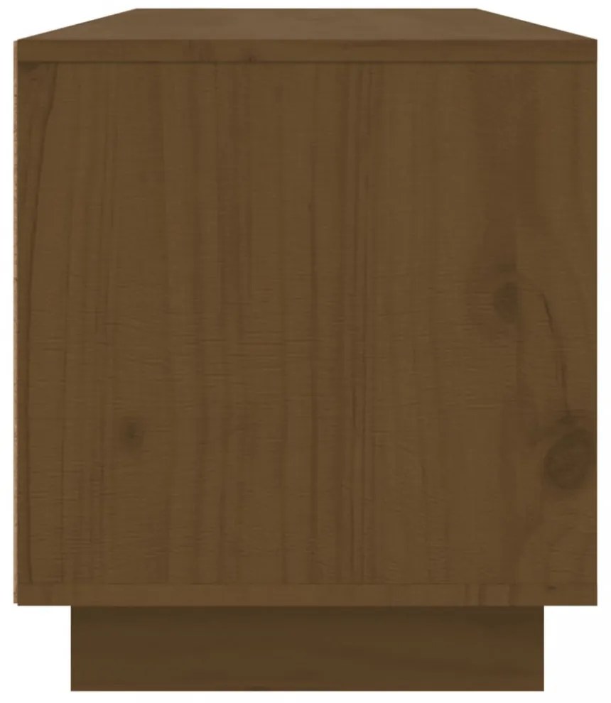 mézbarna tömör fenyőfa TV-szekrény 140 x 35 x 40 cm