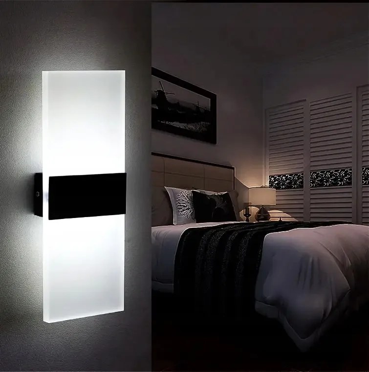 12W Led fali lámpa Beltéri Modern lámpa Fehér Hideg