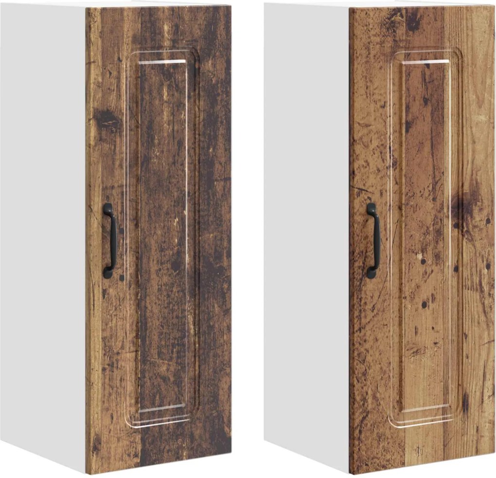 vidaXL Konyhaszekrény Kalmar 2 pcs Öreg fa 30 x 31 x 80 cm Faanyag
