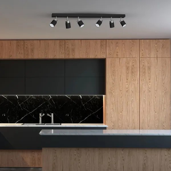 Spotlámpa JOKER 6xGU10/25W/230V fekete/fényes króm