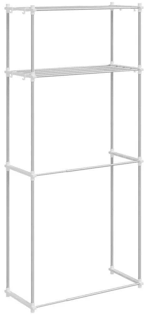 Mosógép polc polcokkal Fehér 63 x 27 x 136 cm Alumínium