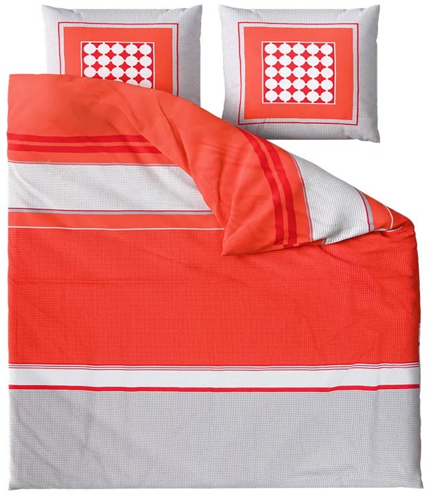 Renforcé pamut ágyneműhuzat TABITA piros Ágyneműhuzat mérete: 2 db 80 x 80 cm | 200 x 200 cm