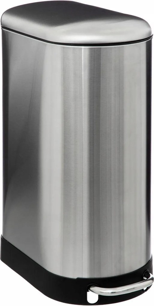 Keskeny Rozsdamentes Acél Szemeteskosár, pedállal