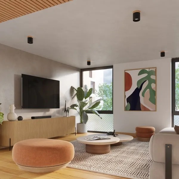 Sollux SL.1349 - spotlámpa RIF 1xGU10/10W/230V átm. 12 cm fekete