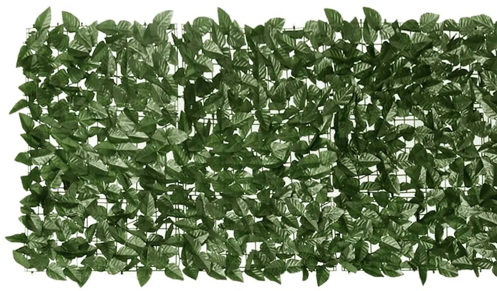 sötétzöld leveles erkélyparaván 200 x 75 cm