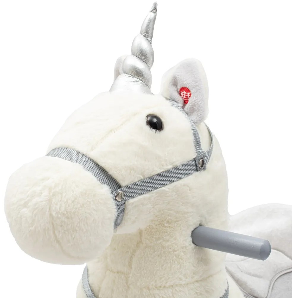 Hintaló játékszer dallammal és kerekekkel Unicorn Baby Mix fehér
