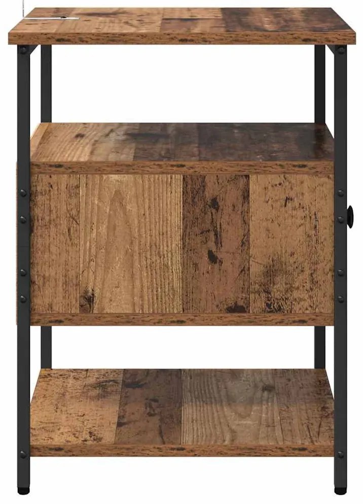 Éjjeliszekrény fiókkal 2 pcs Régi fa 40 x 42 x 56 cm Faanyag