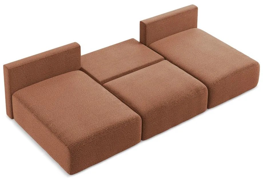 Téglavörös kinyitható-tárolóhelyes sarokkanapé Kalena – Makamii