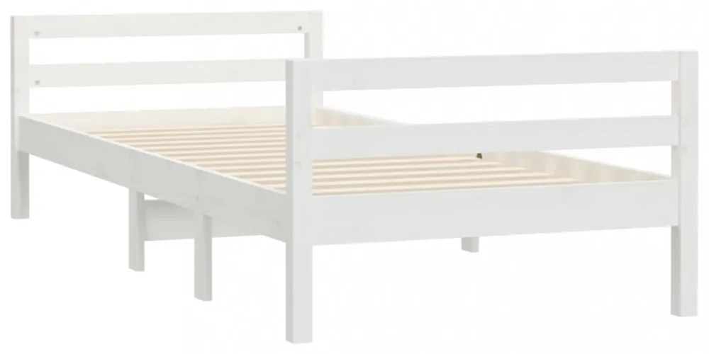 fehér tömör fenyő ágykeret matrac nélkül 80 x 200 cm