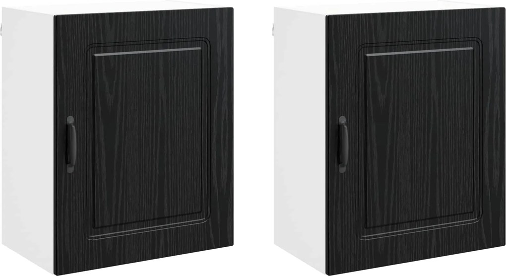 vidaXL Konyhaszekrény Kalmar 2 pcs Fekete tölgy 50 x 31 x 60 cm