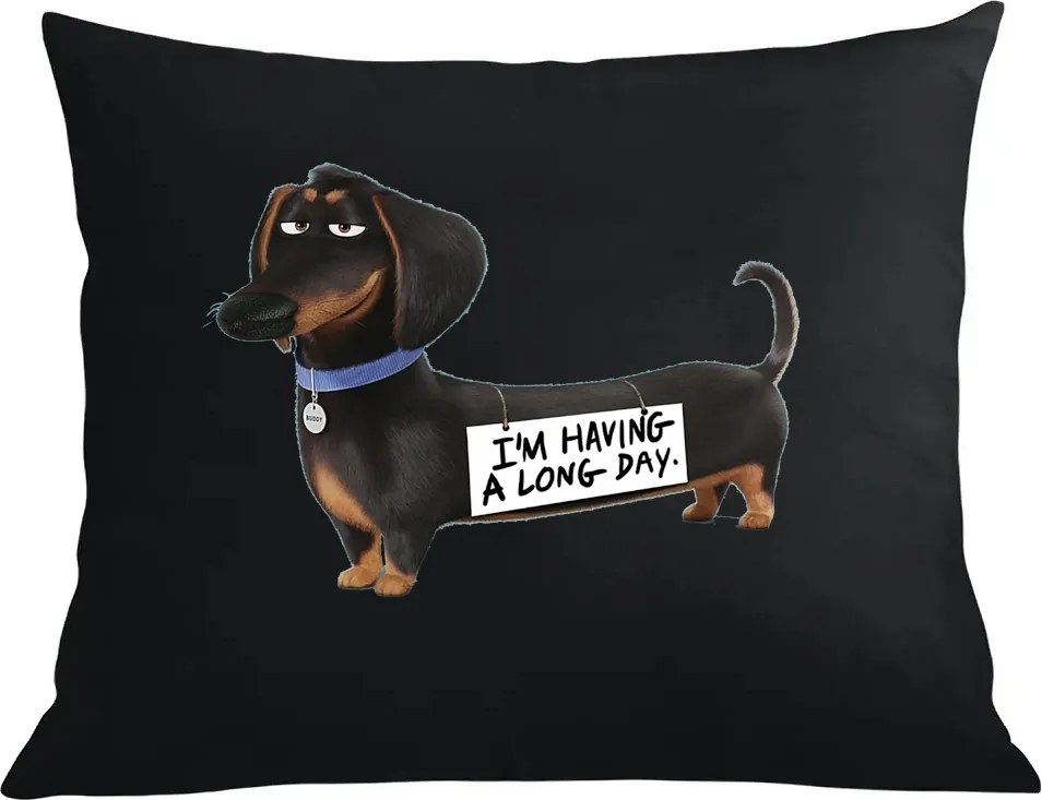 Párna párnahuzat nyomott mintás tacskó kutya