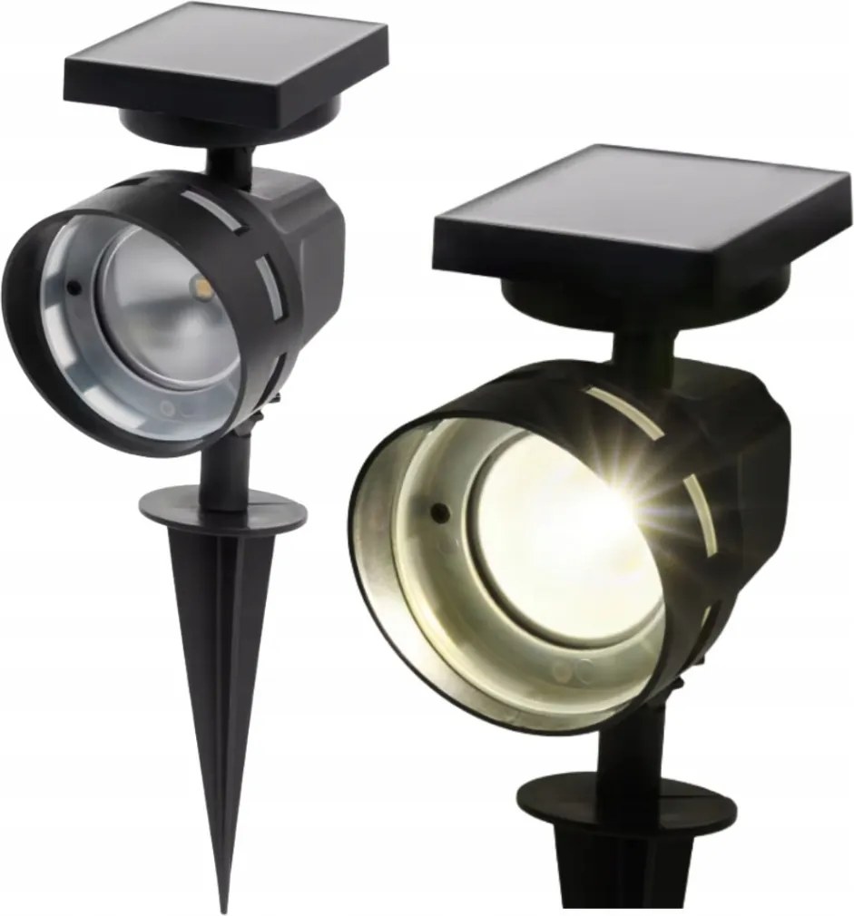 Spotlámpa Napelemes Kültéri Beszúrós Kerti Lámpa 30 Lumen Fekete