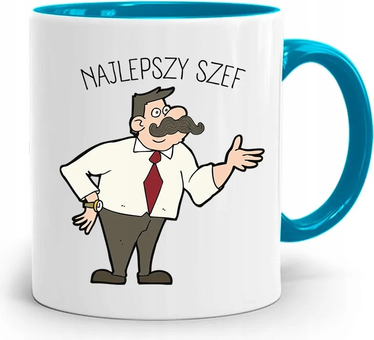 Kék Bögre A Főnöknek Legjobb Főnök Ajándék fényképes nyomtatással