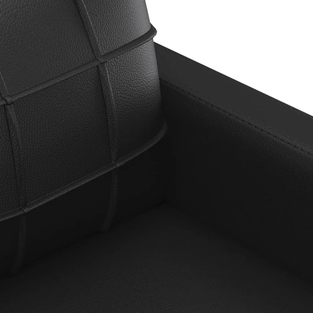 fekete műbőr kanapéfotel 60 cm