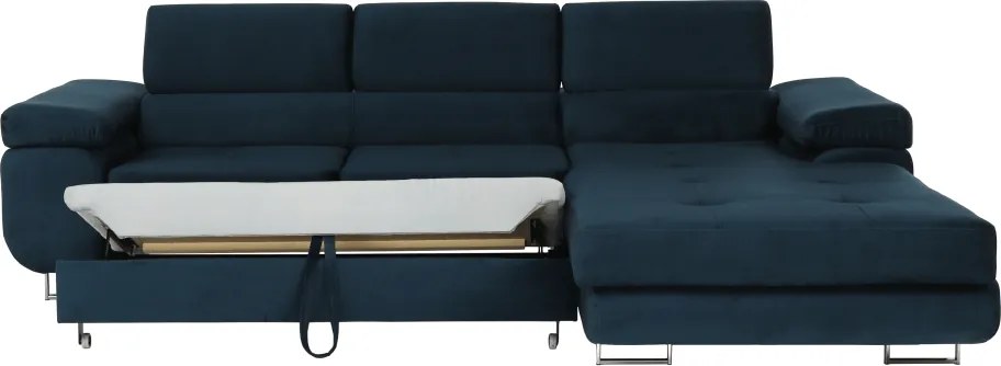 Sarokülőgarnitúra, kék, jobbos kivitel, AMARETA