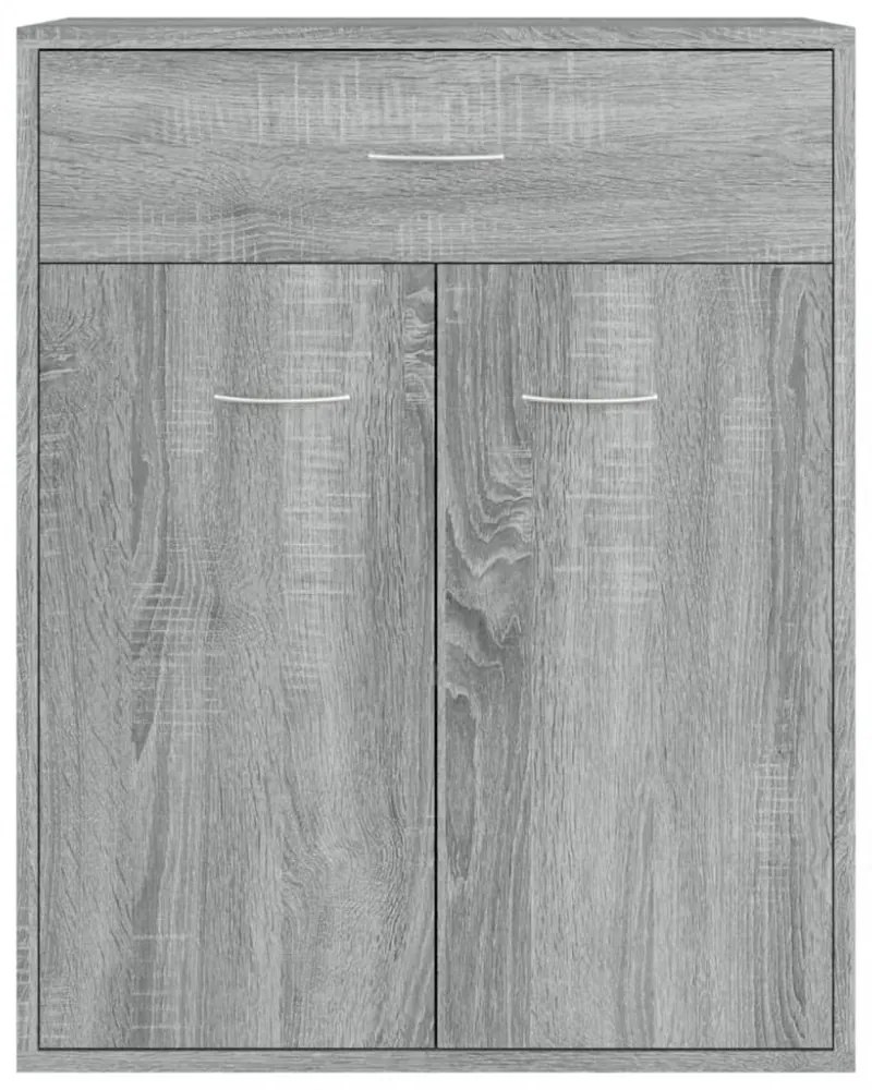 szürke sonoma színű szerelt fa tálalószekrény 60 x 30 x 75 cm