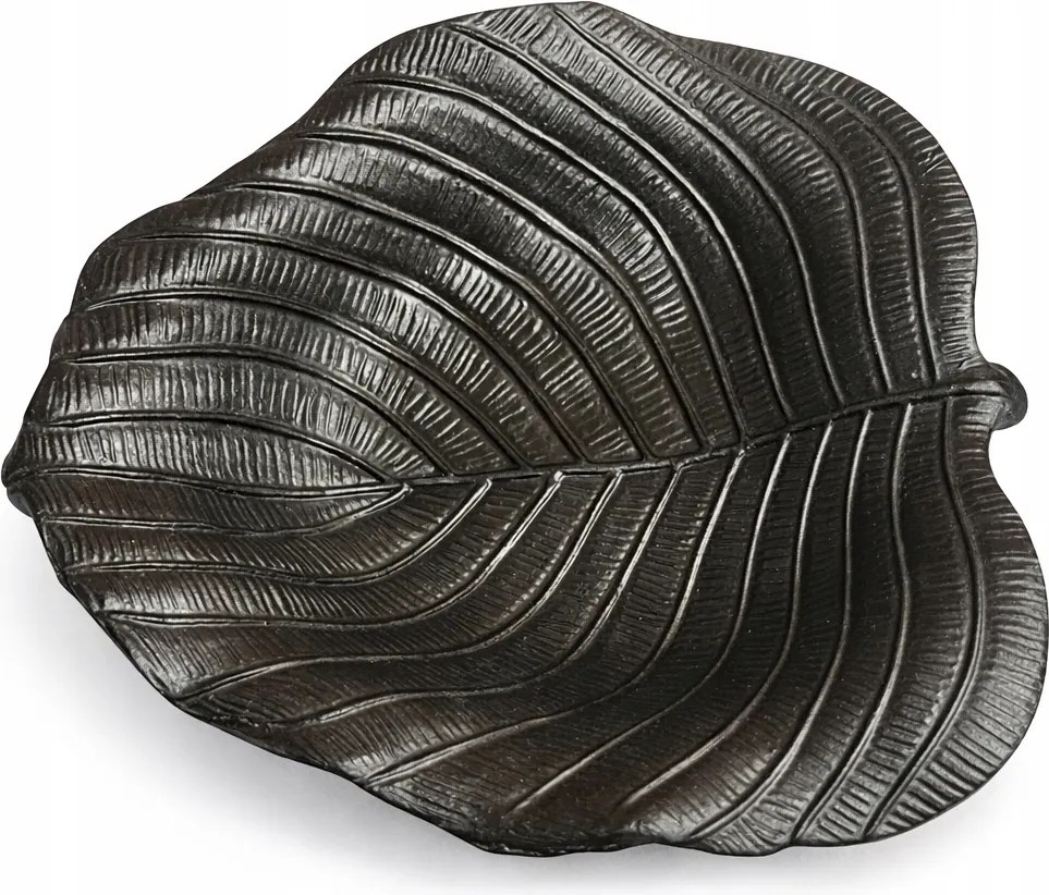 Dekorációs Tál Levél Fekete 17 cm Műanyag Dekoráció