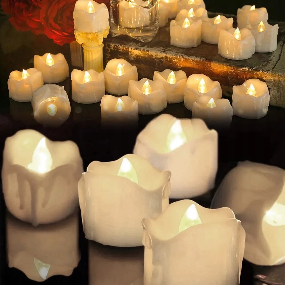 24x Led Gyertya Mécses Lámpa Mécses Akkumulátoros Gyertyatartó