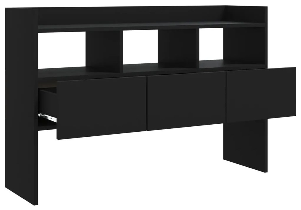 fekete szerelt fa tálalószekrény 105 x 30 x 70 cm
