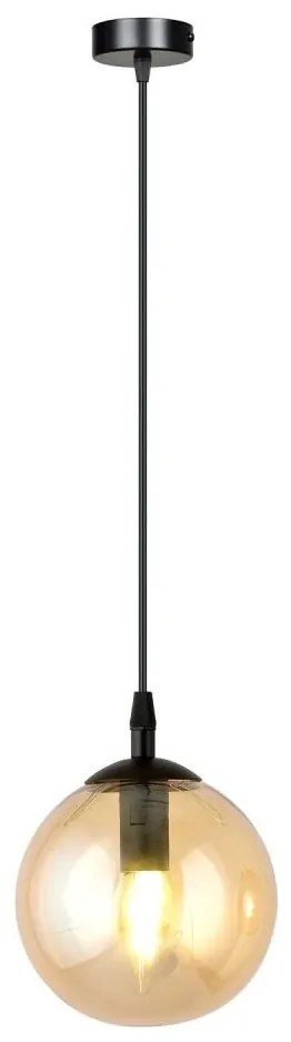 Csillár zsinóron COSMO 1xE14/10W/230V átm. 14 cm fekete/bézs