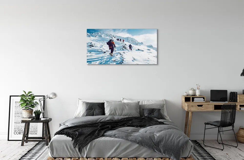Canvas képek Hegymászás a hegyekben télen 100x50 cm