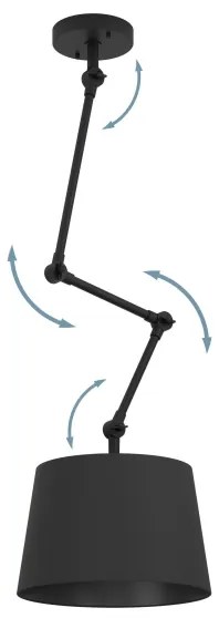 Eglo 390112 - Csillár rúdon PISTUNIO 1xE27/40W/230V fekete