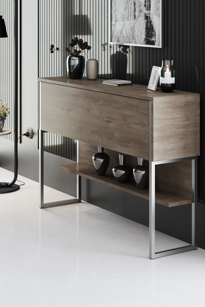 Komód Luxe - Silver, Walnut