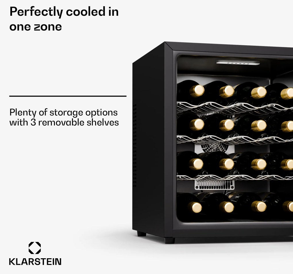 Klarstein Silent Vino 16 Uno, Borhűtő, 1 zóna / 16 palack