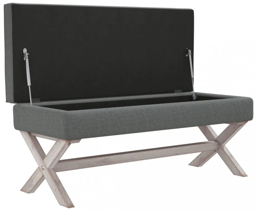 sötétszürke szövet tárolóülőke 110 x 45 x 49 cm