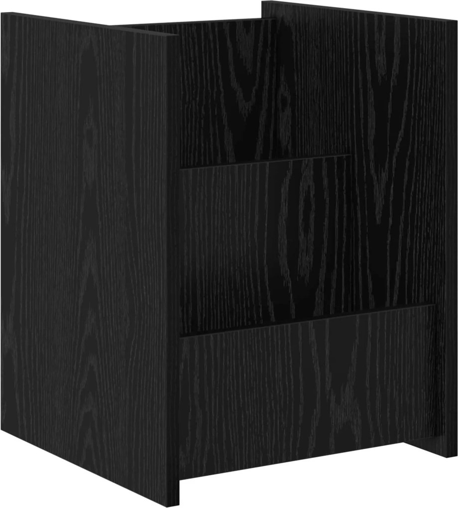 vidaXL Magazin állvány polcokkal Fekete tölgy 35 x 35 x 45 cm Faanyag
