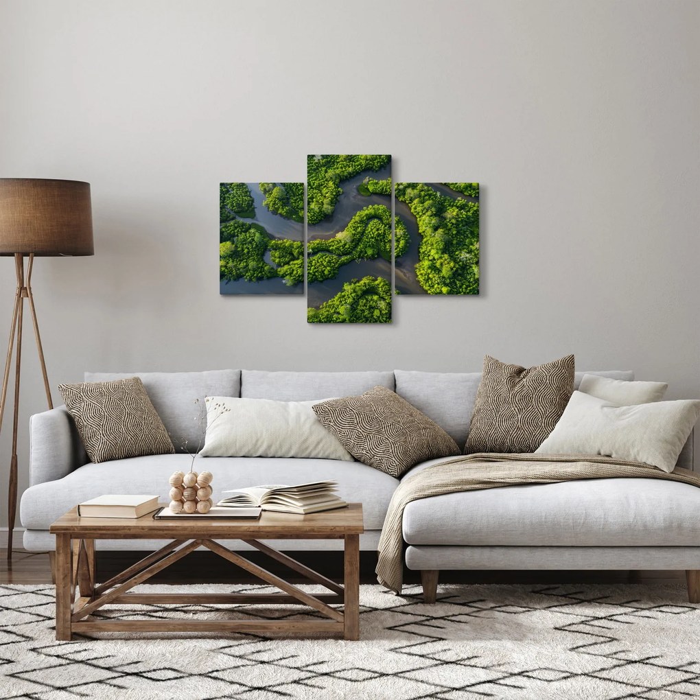 Kép - Erdei táj folyóval (90x60 cm)