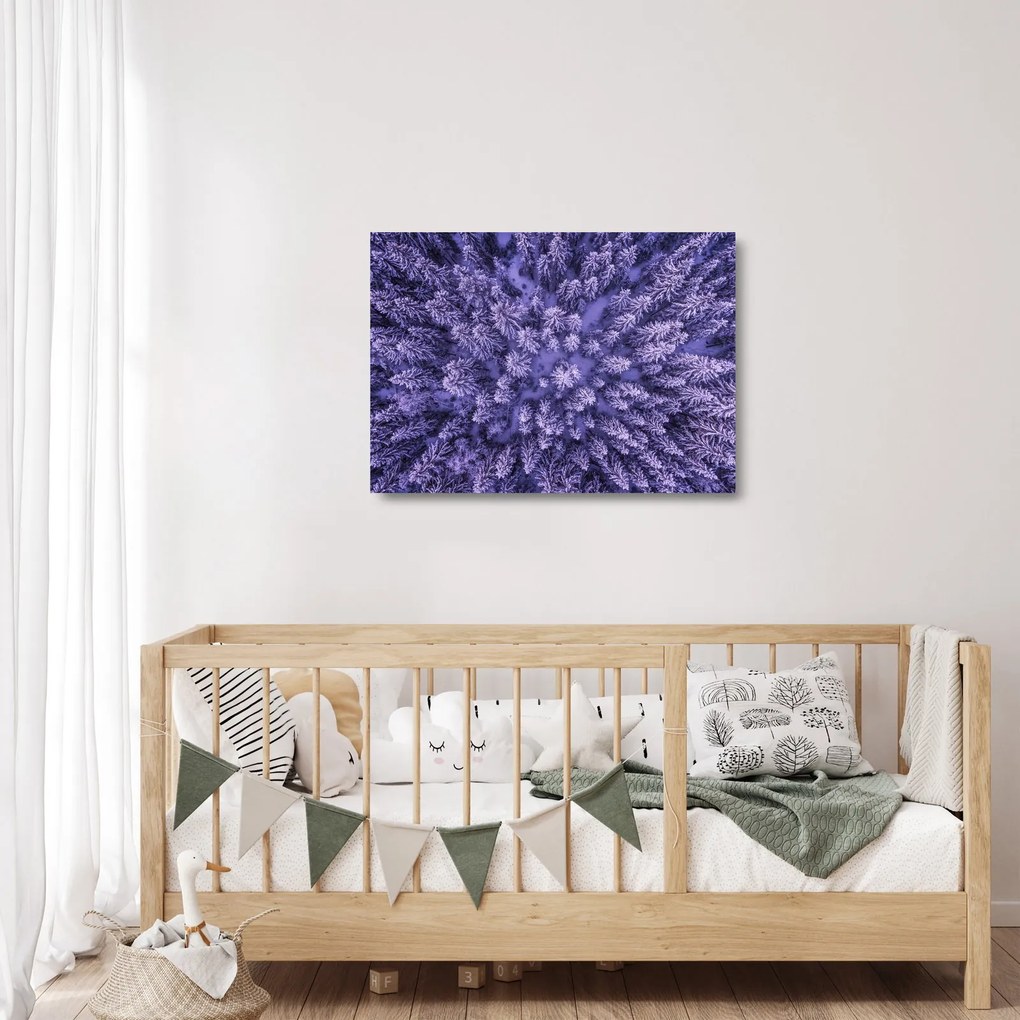 Havas fák képe (üvegen) (70x50 cm)
