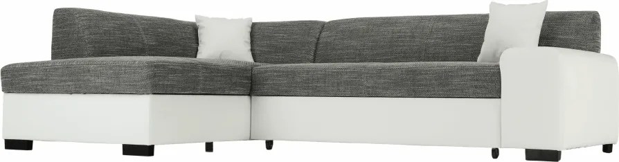 Ülőgarnitúra, fehér/szürke melír, balos, MINERVA