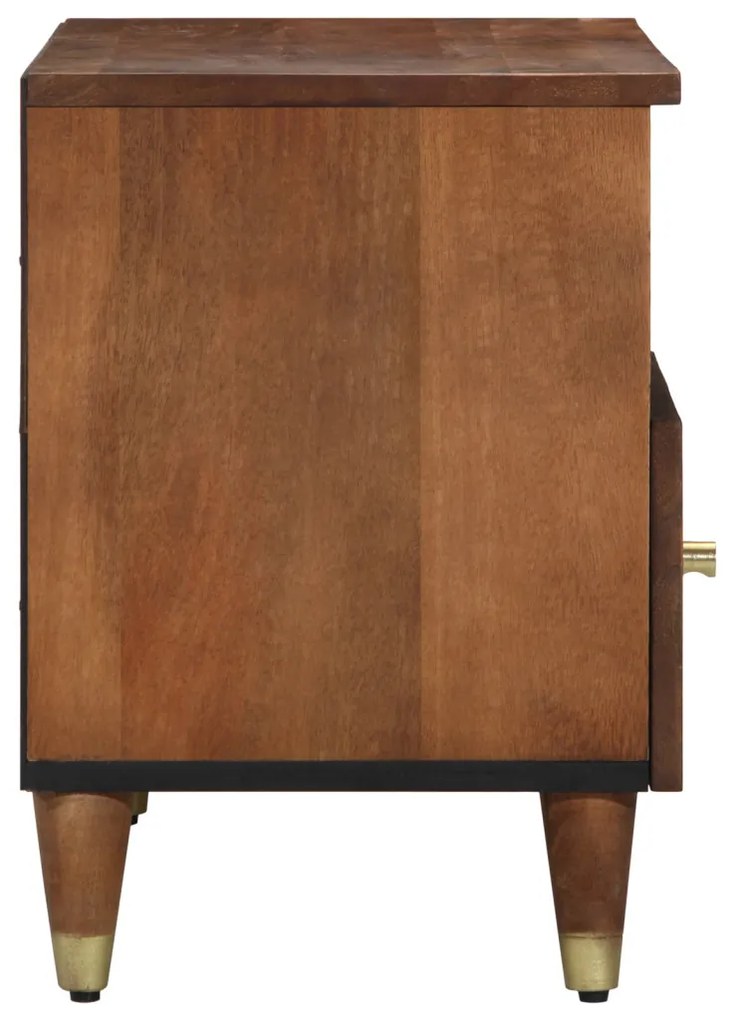 Média szekrény Mézbarna Tömör mangófa, Mérnöki fa 80 x 33 x 46 cm