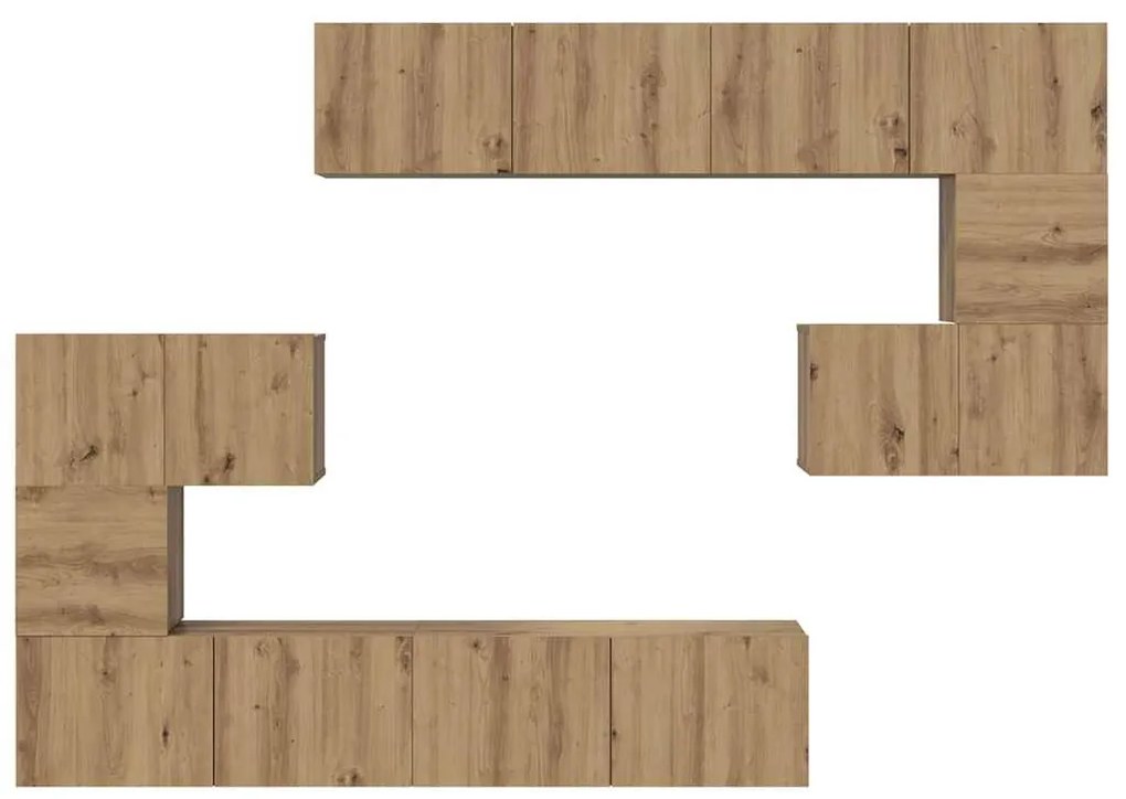TV szekrény garnitúra 8 pcs kézműves tölgy 80 x 30 x 30 cm