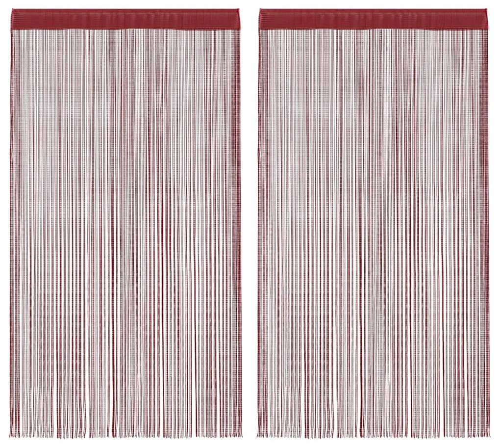 2 db burgundi vörös zsinórfüggöny 140 x 250 cm