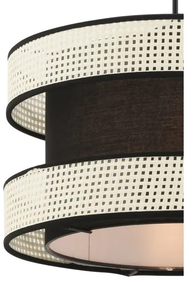 Zsinóros függeszték HALO 1xE27/60W/230V fekete/krémszínű