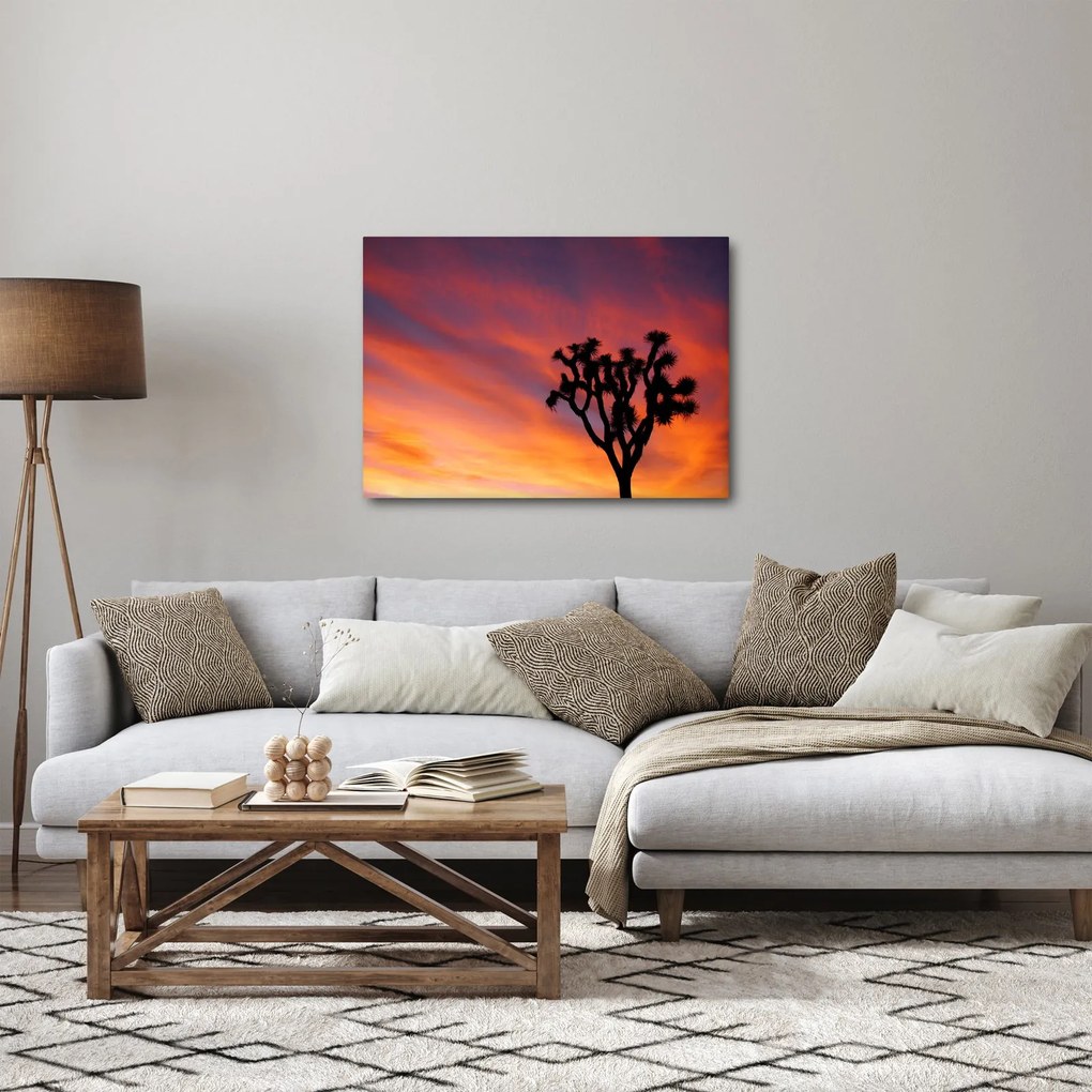 Naplemente egy fa sziluettje felett (70x50 cm)