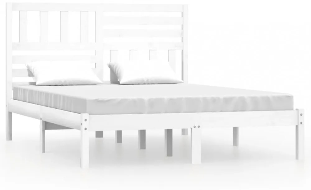 vidaXL fehér tömör fenyőfa ágykeret 120 x 200 cm
