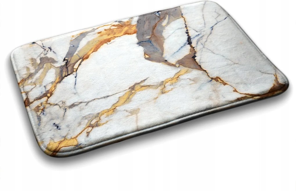 Puha fürdőszobaszőnyeg Fehér márvány 75x45 cm