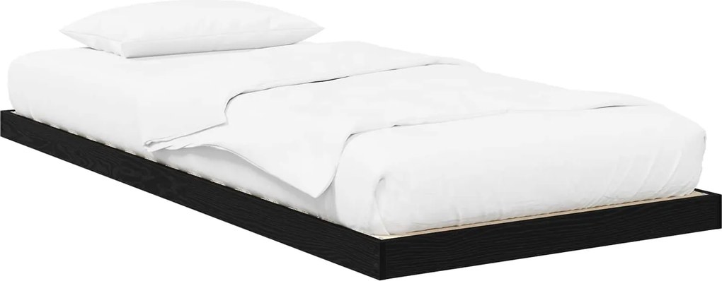 vidaXL Földi ágykeret Fekete tölgy 75 x 190 cm Faanyag
